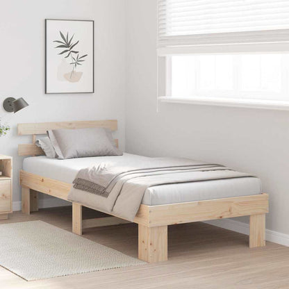 Bettgestell mit Kopfteil Braun 90 x 200 cm