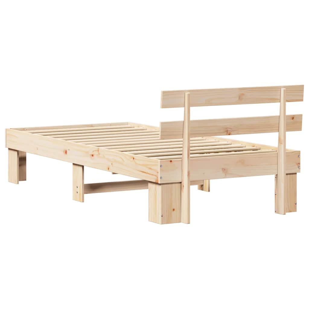 Bettgestell mit Kopfteil Braun 90 x 200 cm