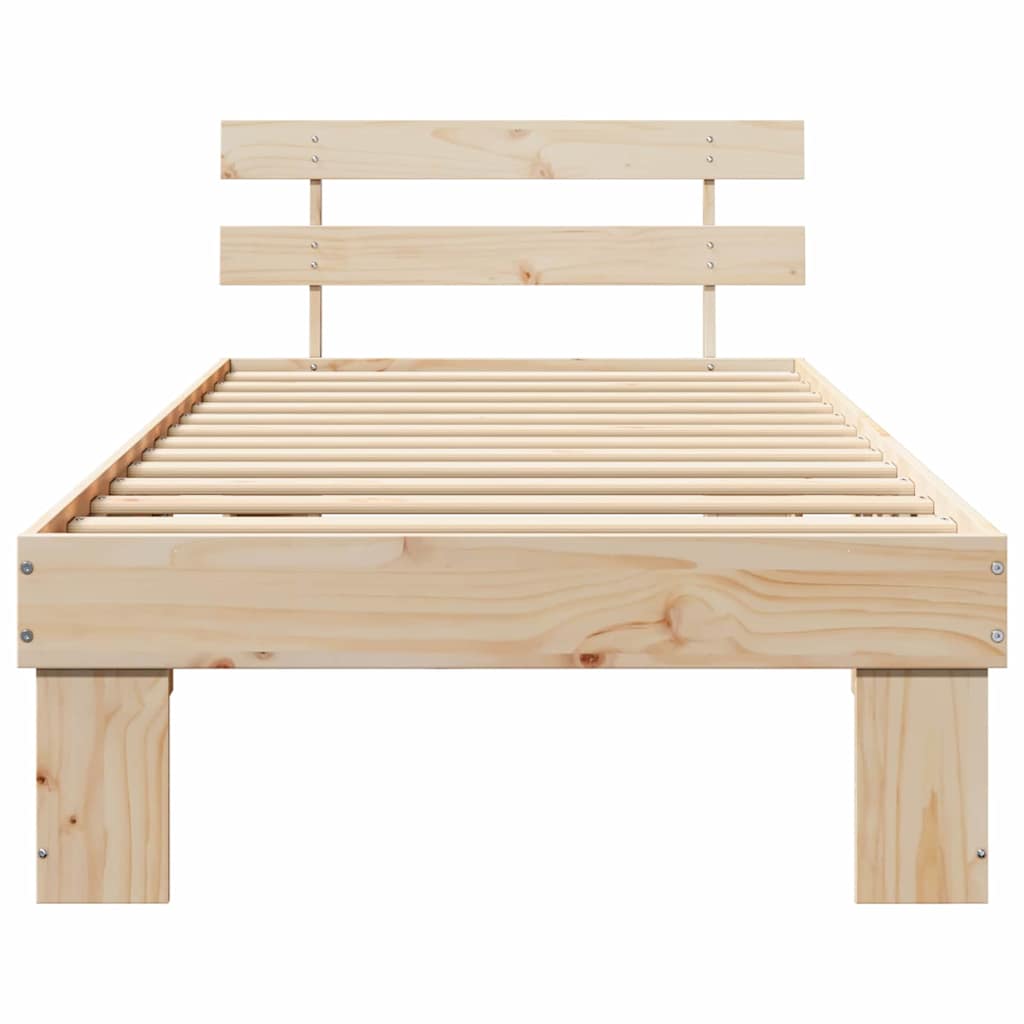 Bettgestell mit Kopfteil Braun 90 x 200 cm