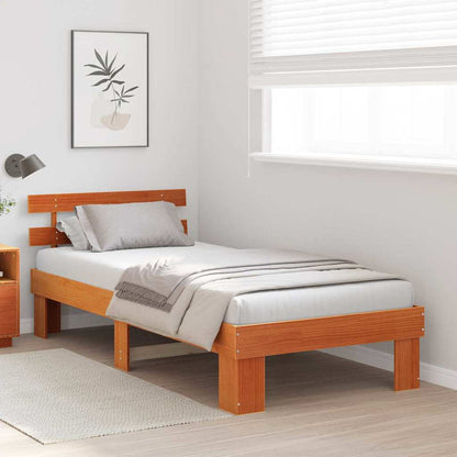 Bettgestell mit Kopfteil Braun 90 x 200 cm