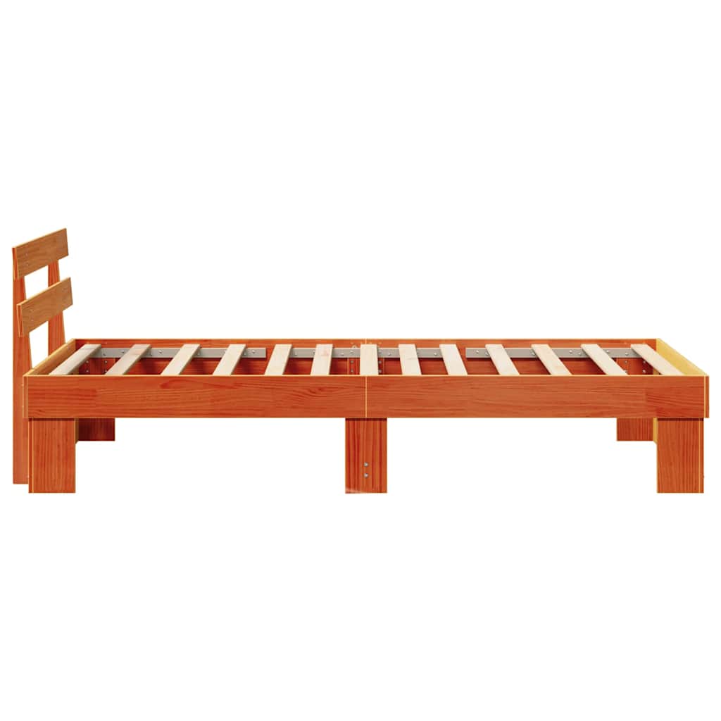 Bettgestell mit Kopfteil Braun 90 x 200 cm