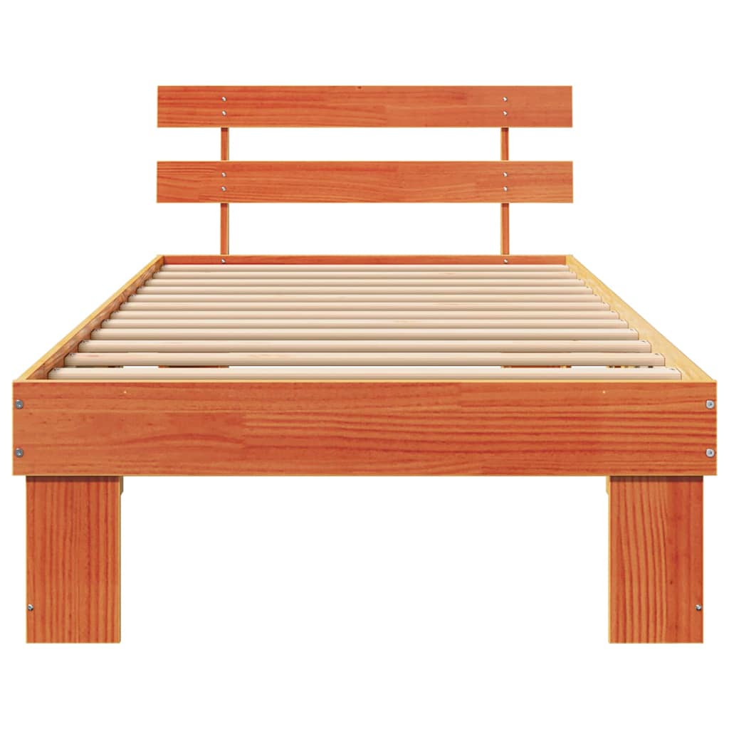 Bettgestell mit Kopfteil Braun 80 x 200 cm