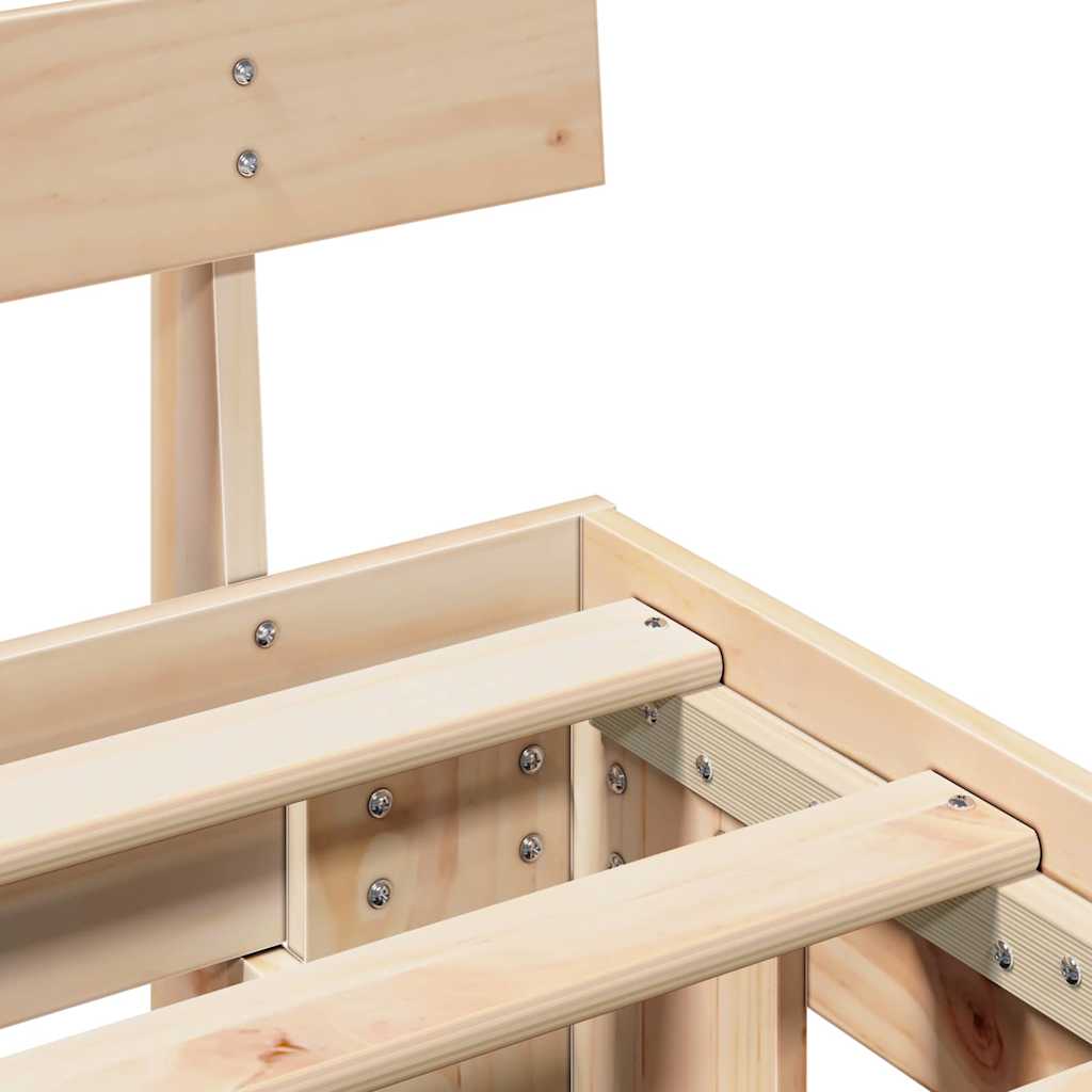 Bettgestell mit Kopfteil Braun 75 x 190 cm