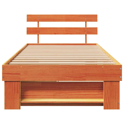 Bettgestell Wachsbraun 90 x 190 cm Massivholz Kiefer