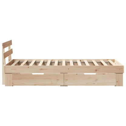 Bettgestell mit Kopfteil Braun 75 x 190 cm Massivholz Kiefer