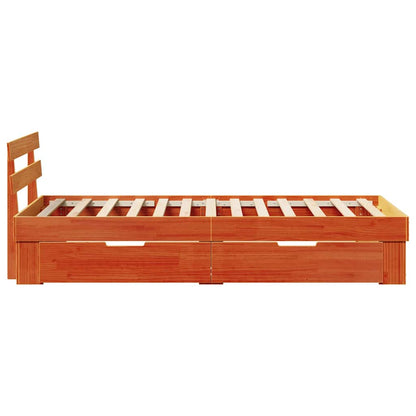 Bettgestell Wachsbraun 75 x 190 cm Massivholz Kiefer