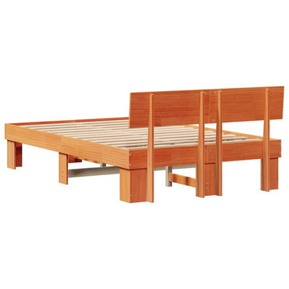 Bettgestell Wachsbraun 120 x 190 cm Massivholz Kiefer