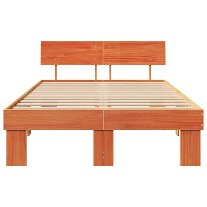 Bettgestell Wachsbraun 120 x 190 cm Massivholz Kiefer