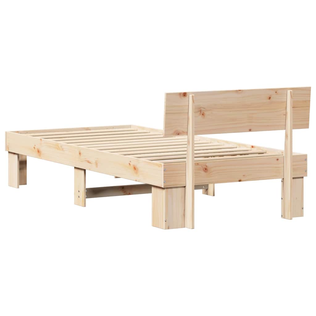 Bettgestell mit Kopfteil Braun 90 x 200 cm Massivholz Kiefer