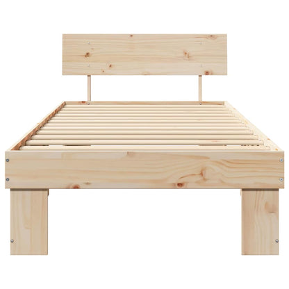Bettgestell mit Kopfteil Braun 90 x 200 cm Massivholz Kiefer