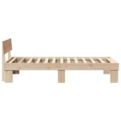 Bettgestell mit Kopfteil Braun 90 x 190 cm Massivholz Kiefer