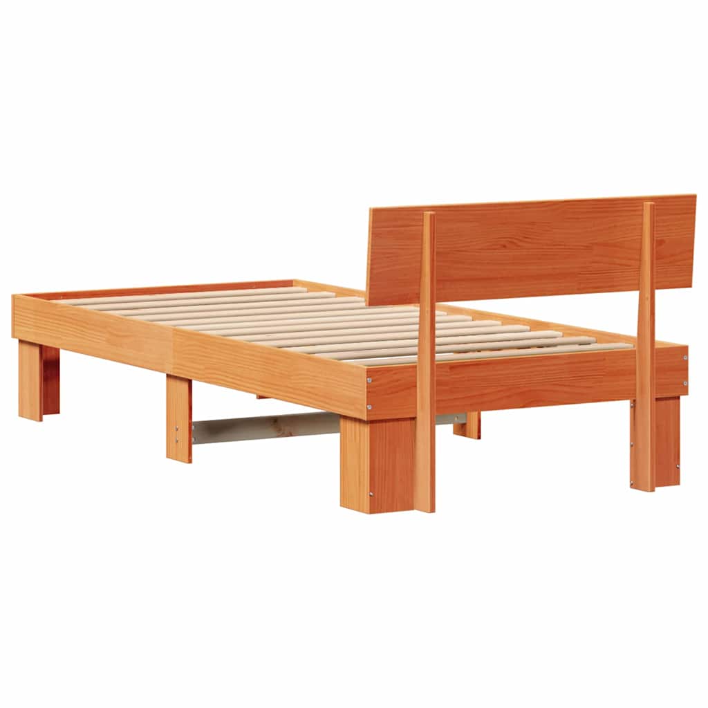 Bettgestell Wachsbraun 90 x 190 cm Massivholz Kiefer