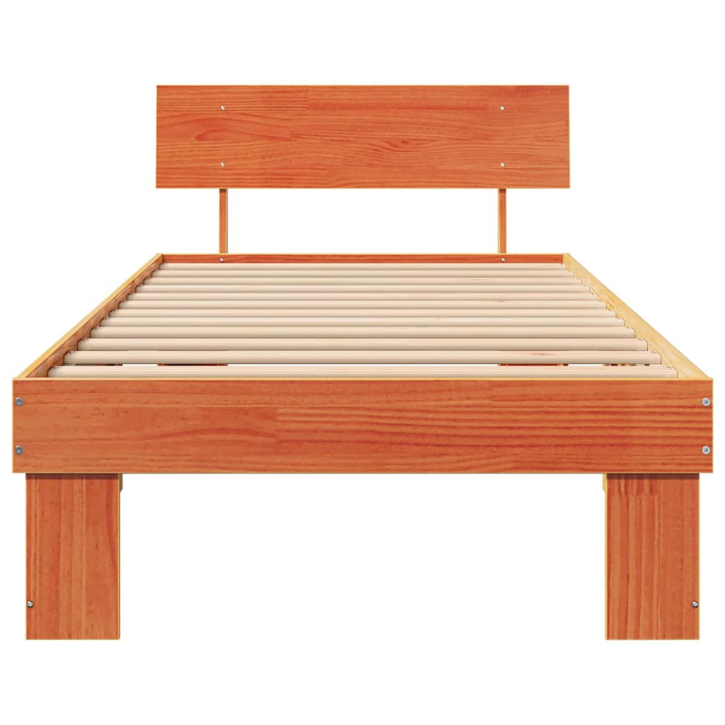 Bettgestell Wachsbraun 90 x 190 cm Massivholz Kiefer