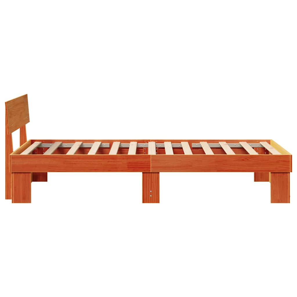 Bettgestell Wachsbraun 90 x 190 cm Massivholz Kiefer