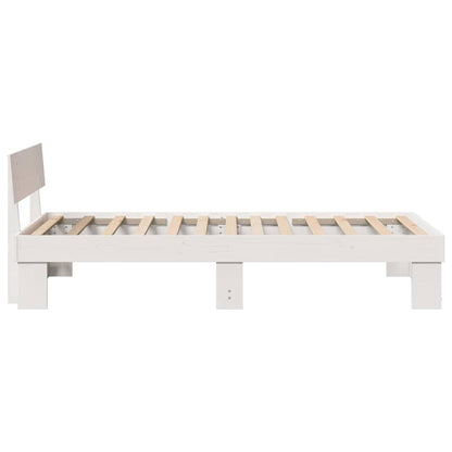 Bettgestell mit Kopfteil Weiß 75 x 190 cm Massivholz Kiefer