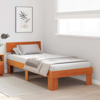 Bettgestell Wachsbraun 75 x 190 cm Massivholz Kiefer
