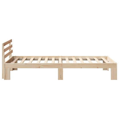 Bettgestell mit Kopfteil Braun 90 x 200 cm Massivholz Kiefer