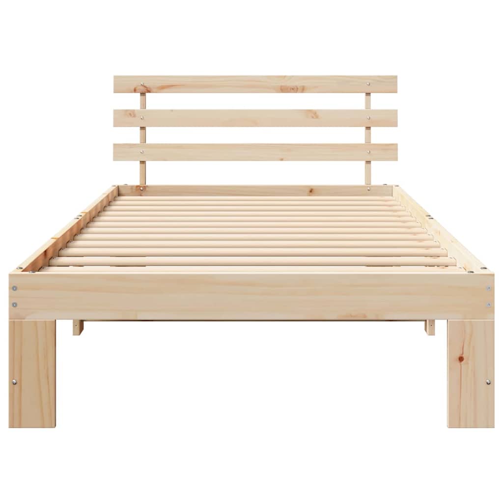 Bettgestell mit Kopfteil Braun 80 x 200 cm Massivholz Kiefer