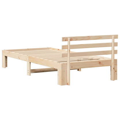 Bettgestell mit Kopfteil Braun 75 x 190 cm Massivholz Kiefer