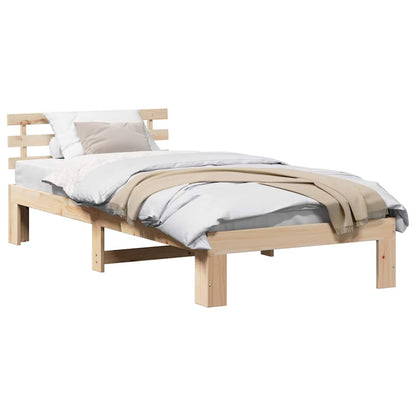 Bettgestell mit Kopfteil Braun 75 x 190 cm Massivholz Kiefer