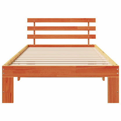 Bettgestell mit Kopfteil Braun 75 x 190 cm Massivholz Kiefer
