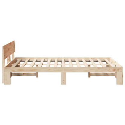 Bettgestell mit Kopfteil Braun 120 x 190 cm Massivholz Kiefer