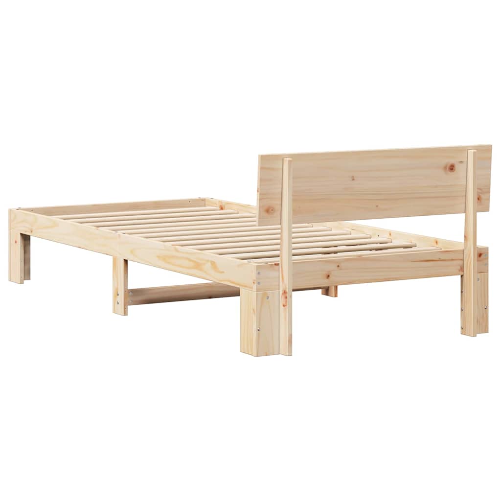Bettgestell mit Kopfteil Braun 90 x 200 cm Massivholz Kiefer