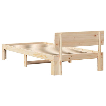 Bettgestell mit Kopfteil Braun 90 x 200 cm Massivholz Kiefer