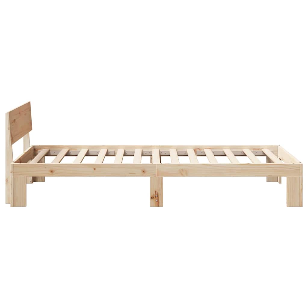 Bettgestell mit Kopfteil Braun 90 x 200 cm Massivholz Kiefer