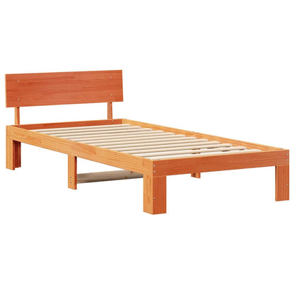 Bettgestell mit Kopfteil Braun 80 x 200 cm Massivholz Kiefer