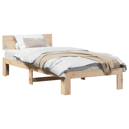 Bettgestell mit Kopfteil Braun 75 x 190 cm Massivholz Kiefer
