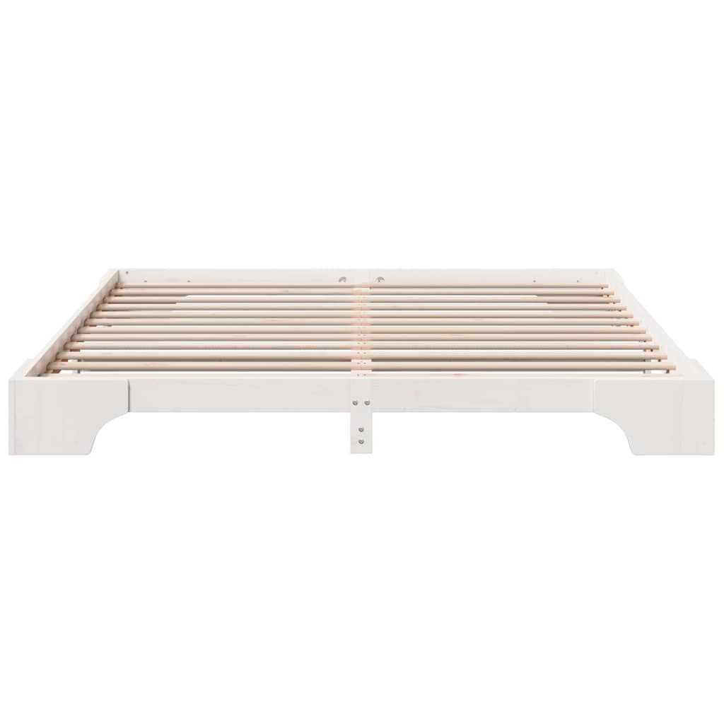 Bettgestell Weiß 200 x 200 cm Massivholz Kiefer