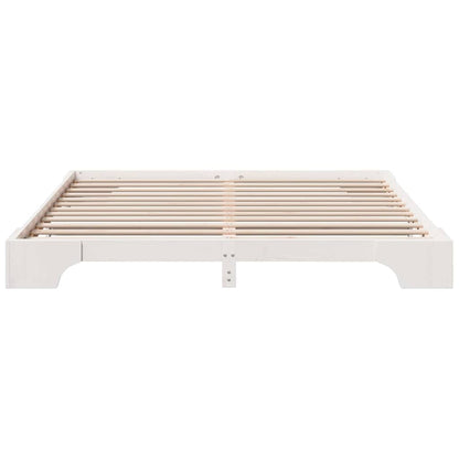 Bettgestell Weiß 200 x 200 cm Massivholz Kiefer