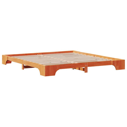 Bettgestell Wachsbraun 200 x 200 cm Massivholz Kiefer