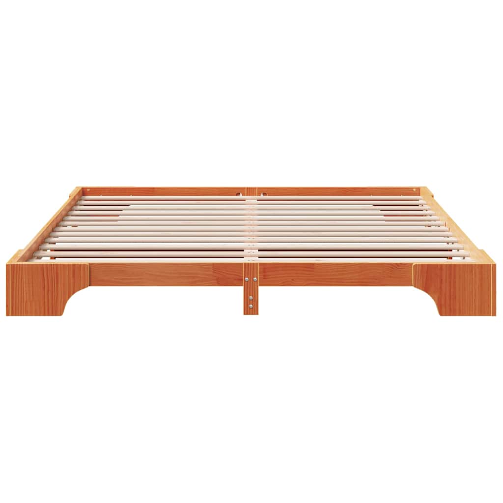 Bettgestell Wachsbraun 200 x 200 cm Massivholz Kiefer
