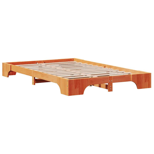Bettgestell Wachsbraun 120 x 190 cm Massivholz Kiefer