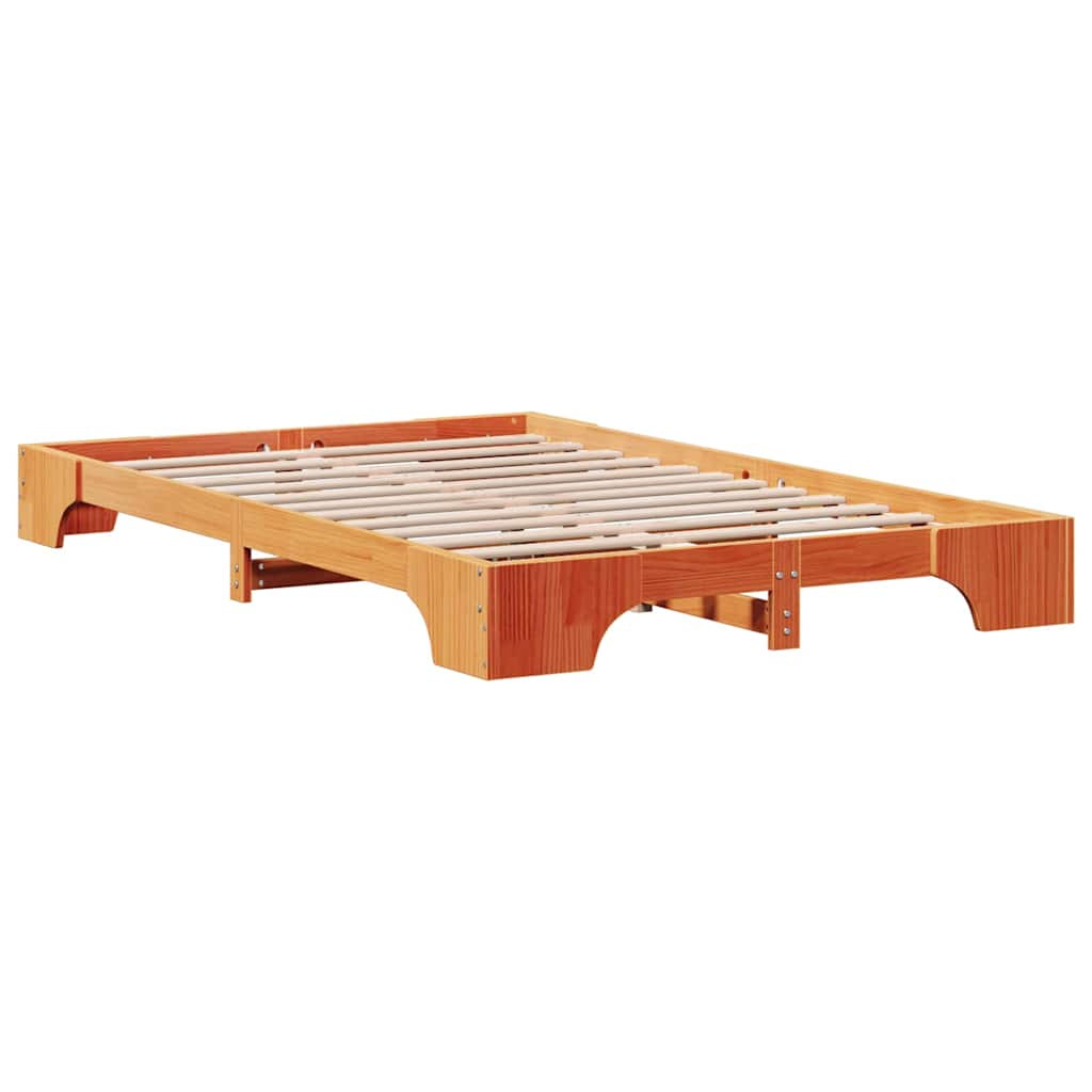 Bettgestell Wachsbraun 120 x 190 cm Massivholz Kiefer
