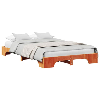 Bettgestell Wachsbraun 120 x 190 cm Massivholz Kiefer
