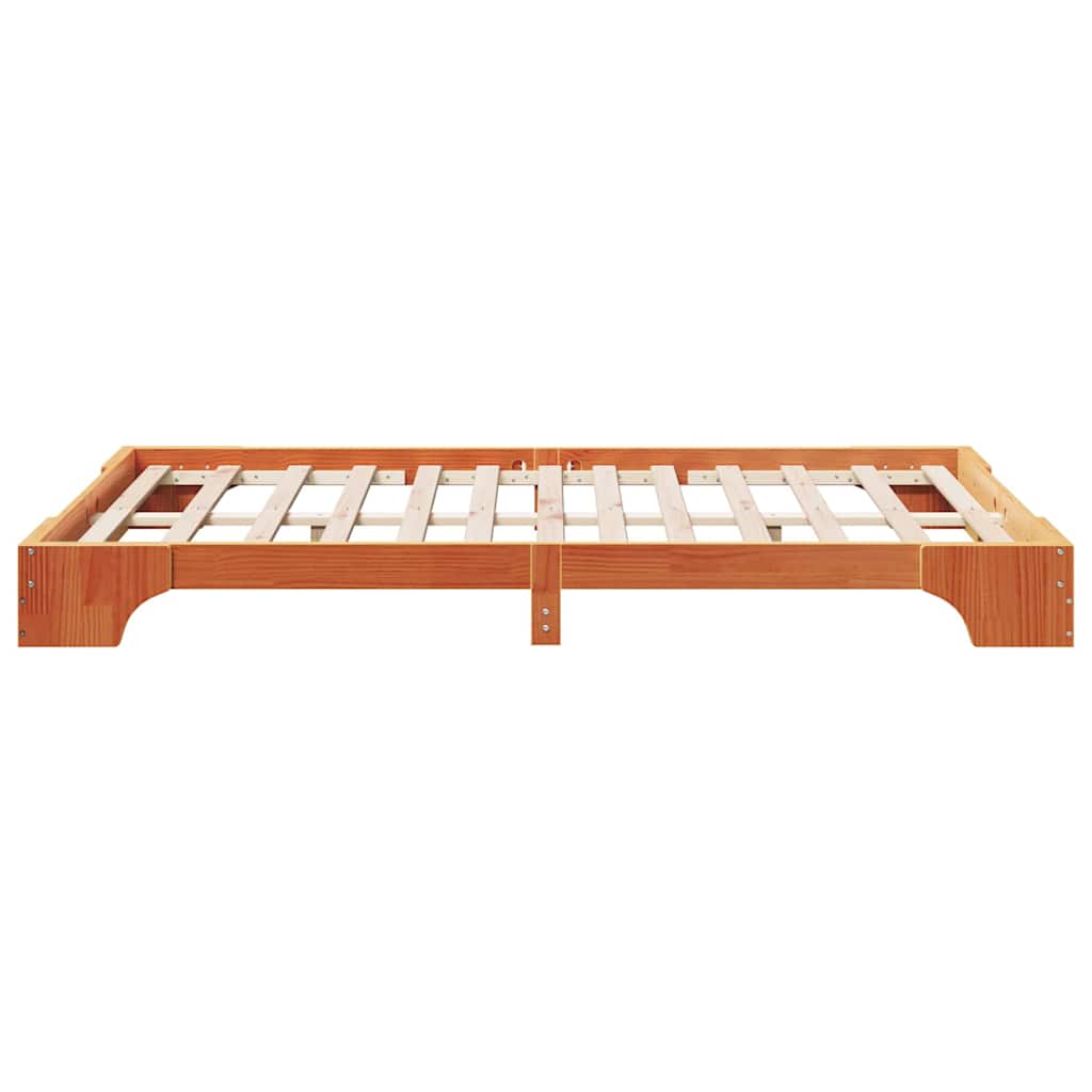 Bettgestell Wachsbraun 120 x 190 cm Massivholz Kiefer