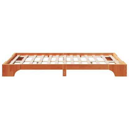 Bettgestell Wachsbraun 120 x 190 cm Massivholz Kiefer