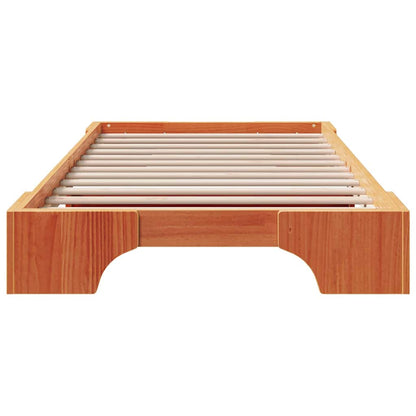 Bettgestell Wachsbraun 90 x 200 cm Massivholz Kiefer