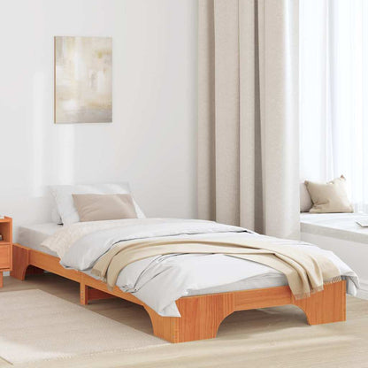 Bettgestell Wachsbraun 80 x 200 cm Massivholz Kiefer