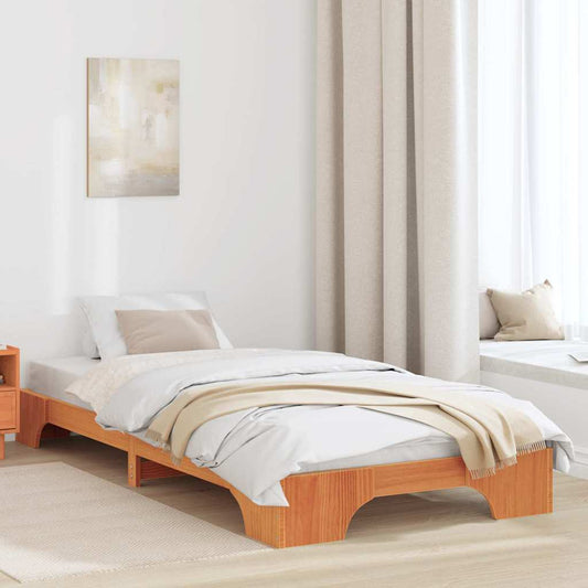 Bettgestell Wachsbraun 80 x 200 cm Massivholz Kiefer