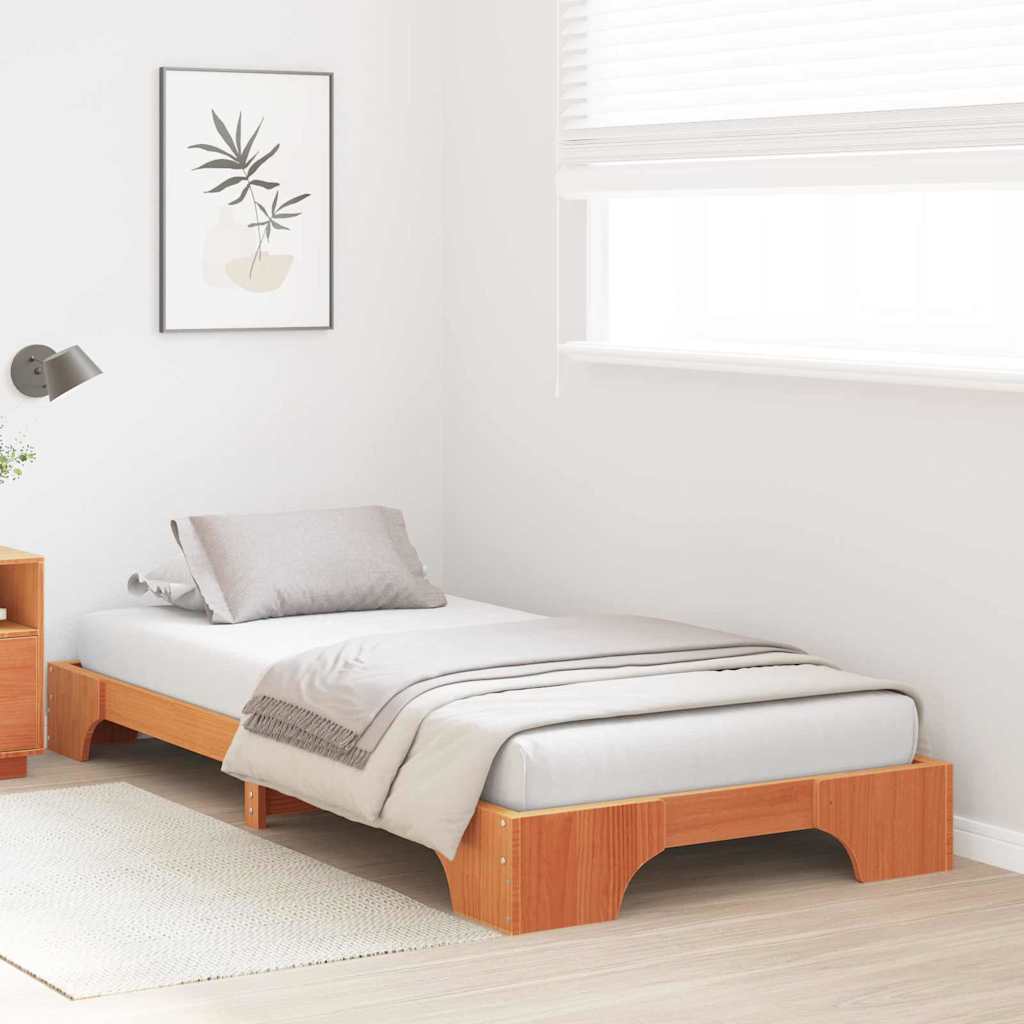 Bettgestell Wachsbraun 80 x 200 cm Massivholz Kiefer