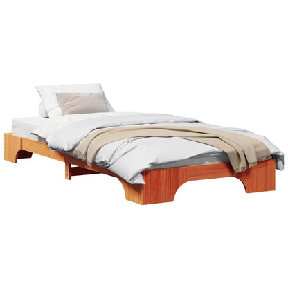 Bettgestell Wachsbraun 80 x 200 cm Massivholz Kiefer