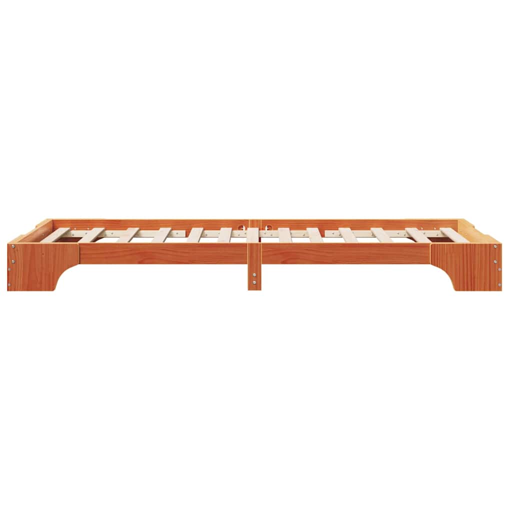 Bettgestell Wachsbraun 80 x 200 cm Massivholz Kiefer