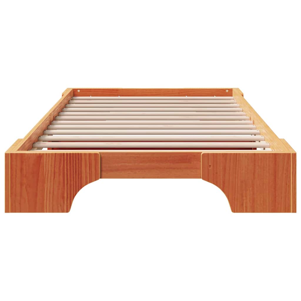 Bettgestell Wachsbraun 90 x 190 cm Massivholz Kiefer