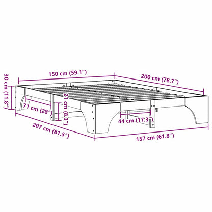 Bettgestell Weiß 150 x 200 cm Massivholz Kiefer