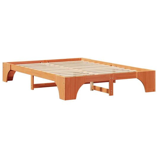 Bettgestell Wachsbraun 150 x 200 cm Massivholz Kiefer