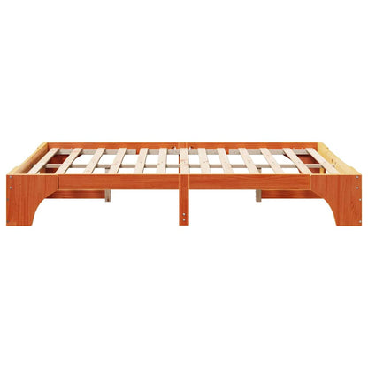 Bettgestell Wachsbraun 150 x 200 cm Massivholz Kiefer